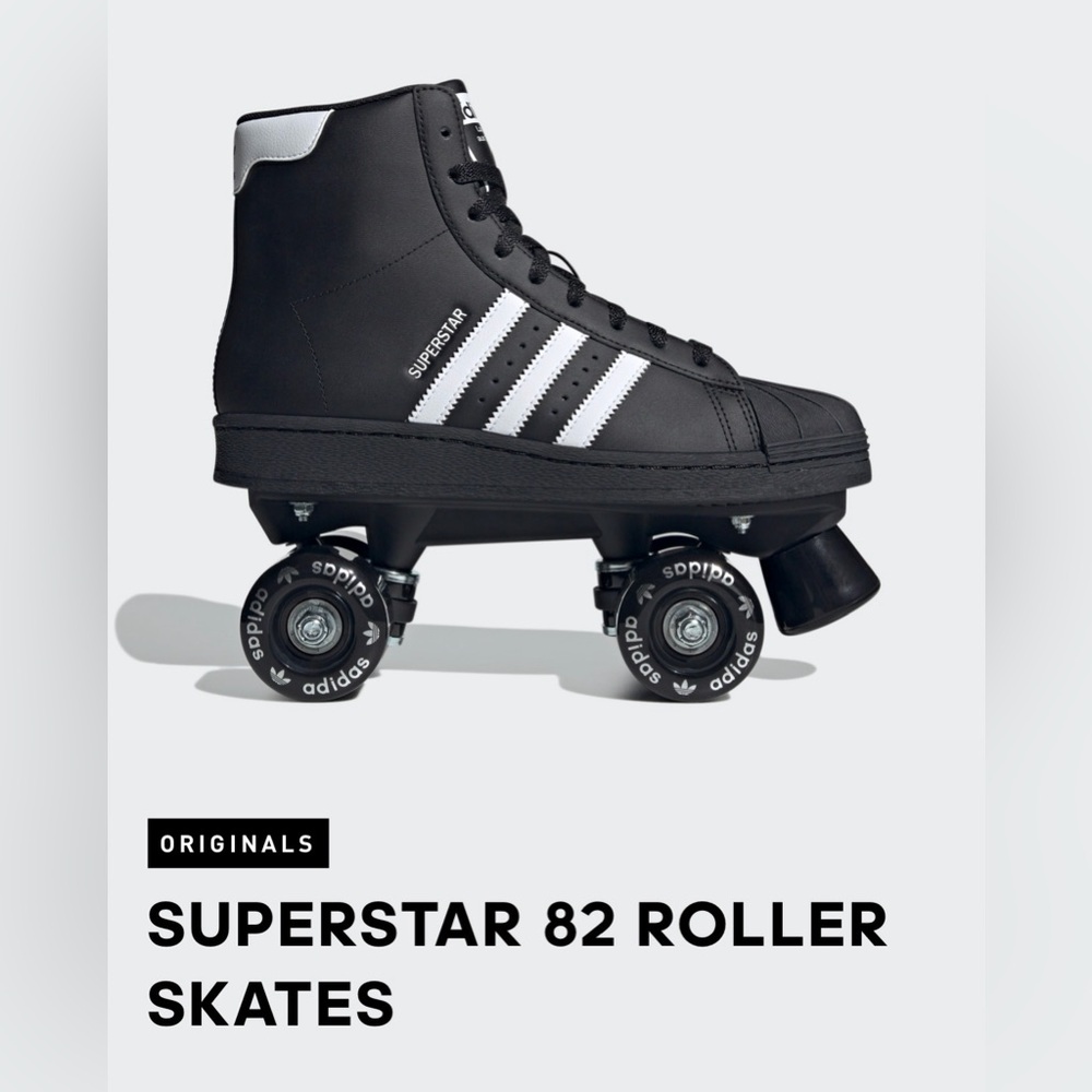 Adidas Women’s Superstar 82 Black & White Roller Skate - Picture 6 of 9